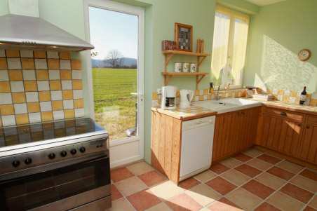 Fougere Barn's Kitchen- Newly decorated and with all the mod cons.
