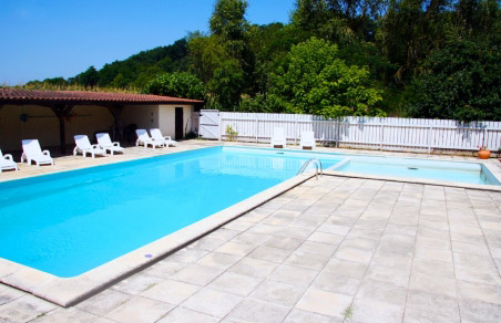 The fabulous solar heated pool with toddler section.
