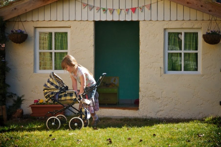 Not your average Wendy house. It is beautiful, and in the enclosed garden in front of the terrace.